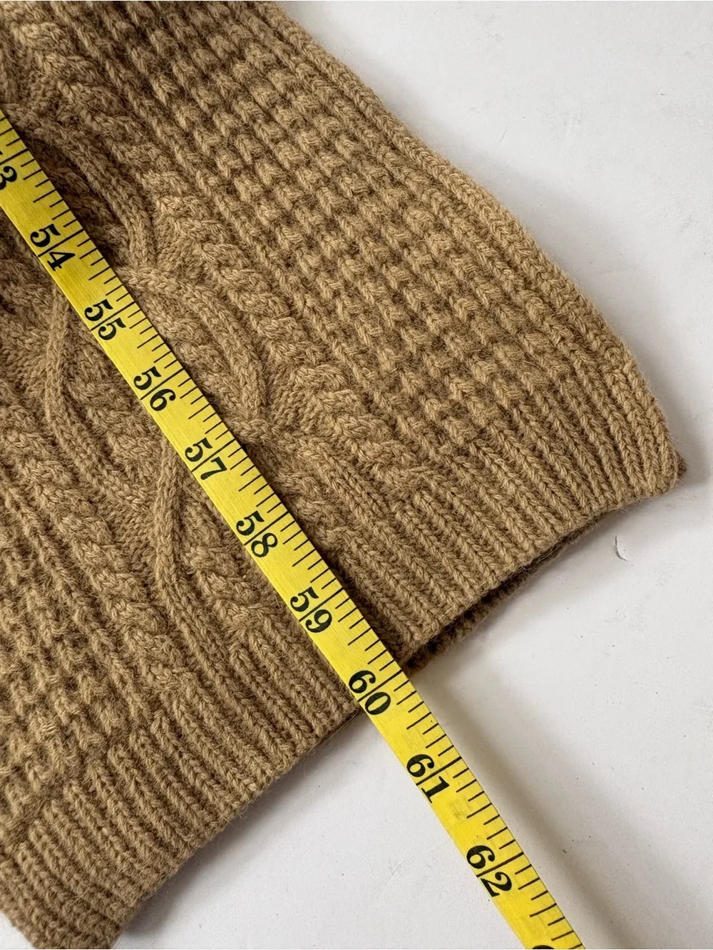 Ralph Lauren Lambswool Angora Tan Beige Scarf Preppy Academia‎ Career Soft Warm